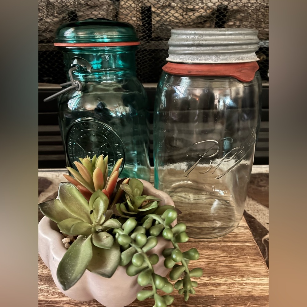Vintage BALL Glass Jar Set